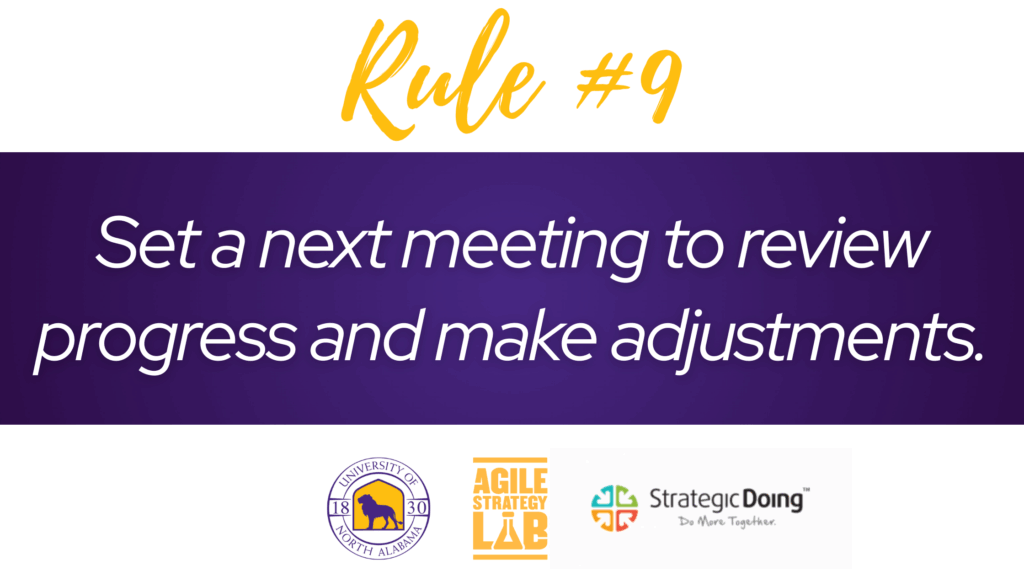 Graphic for Rule #9 of strategic doing