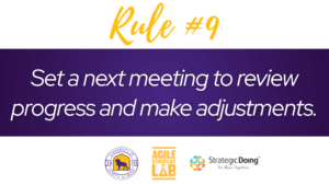 Graphic for Rule #9 of strategic doing
