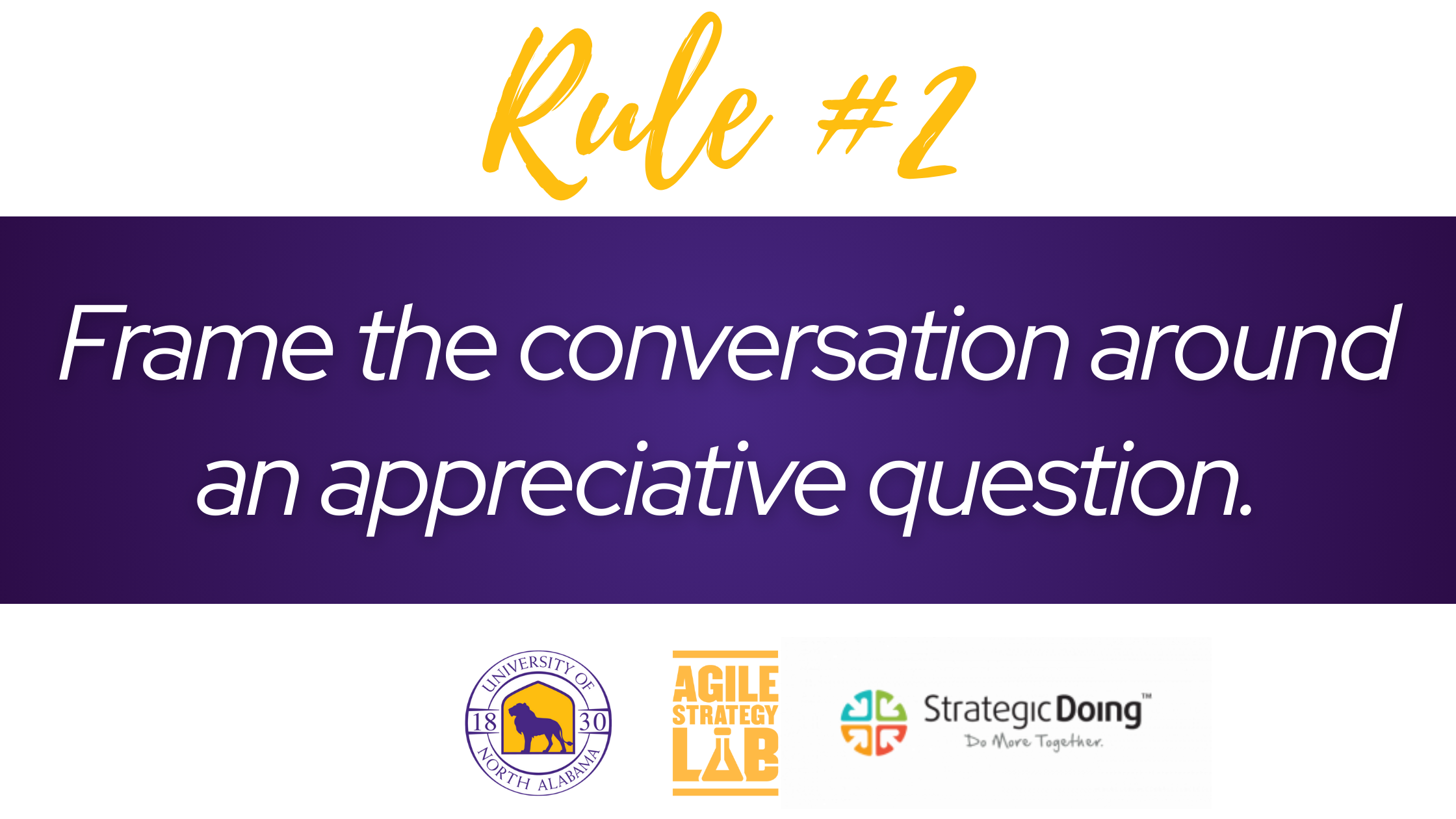 Question Rule Asking great questions - Rule/Skill #2 - Agile Strategy Lab