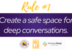 Image that says "Rule #1 Create a safe space for deep conversations"