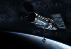 Hubble space telescope: Modern radio telescope collecting weak cosmic signals—metaphor for strategic foresight signal scanning